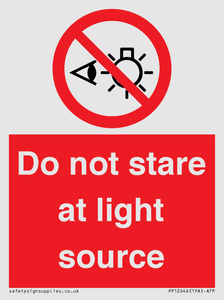 Do not stare at light source